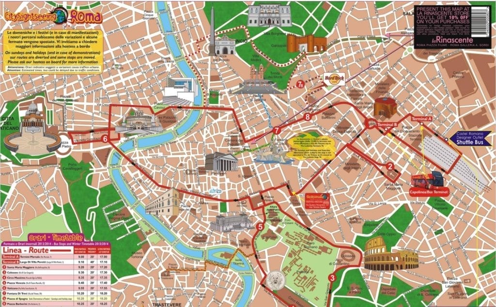 carte bus touristique rome city sightseeing